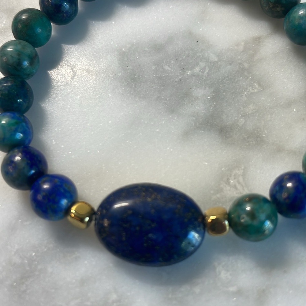 Azurite & Lapis center bracelet - Picture 2 of 5
